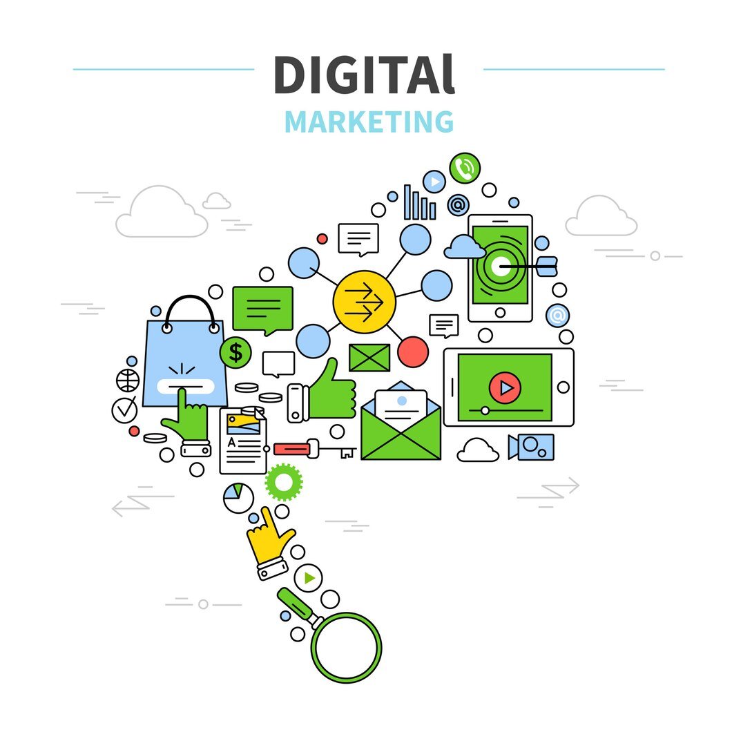 Digital marketing analytics dashboard on screen